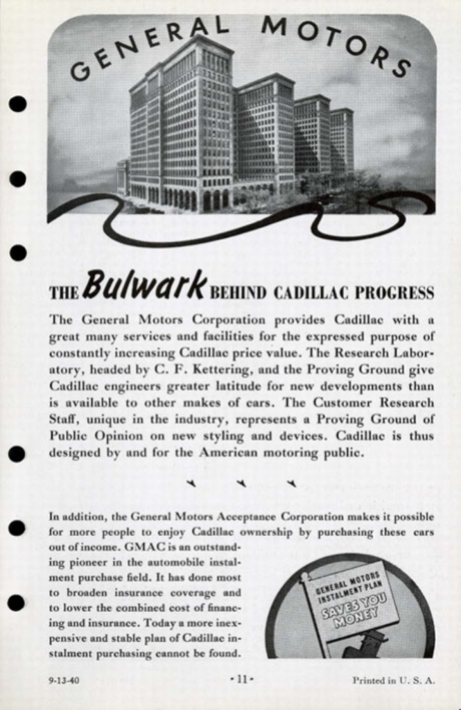 1941 Cadillac Salesmans Data Book Page 40